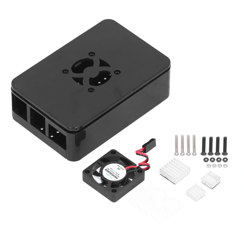 Cooling ABS Case Plastic Shell Heat Dissipation Fan Computer Accessories for Raspberry Pi 4B