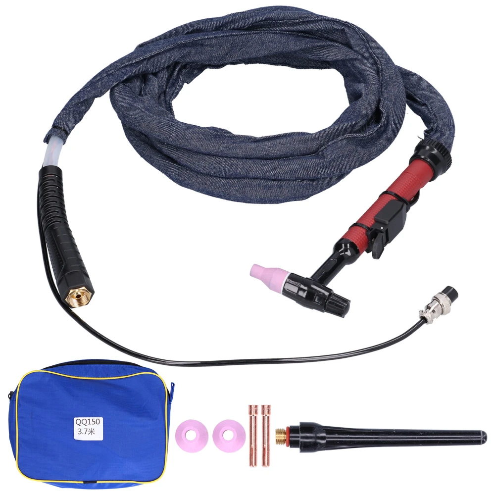 TIG Welding Torch Flexible Head Integrated Argon Arc Welder Gun M16 QQ150 3.7meter