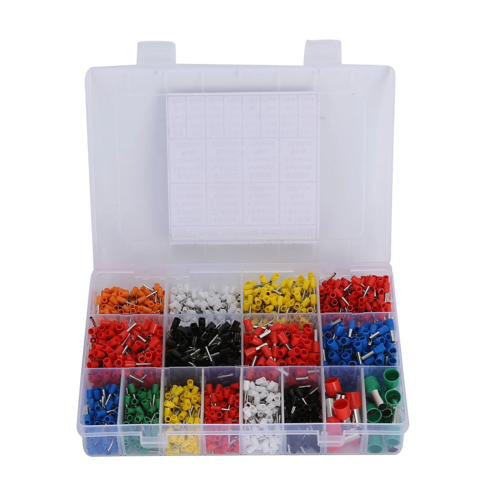 2120Pcs Electrical Wire Terminal VE Convenient Practical PP Material Temperature Resistant Terminal Kit