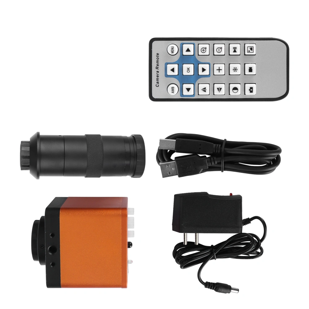 34MP 1080P Digital Microscope Camera with 130X Adjustable Zoom CMount Lens for PCB Repair Welding AC100240V