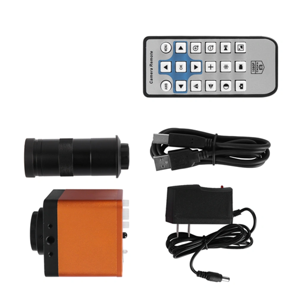 34MP 1080P Digital Microscope Camera with 130X Adjustable Zoom CMount Lens for PCB Repair Welding AC100240V