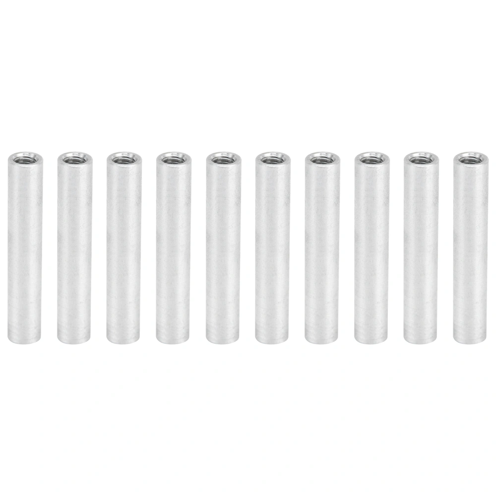 10Pcs Round Standoff Aluminum Alloy Female Thread Interval Connecting Column Kit M4x0.7mmLong 43mm