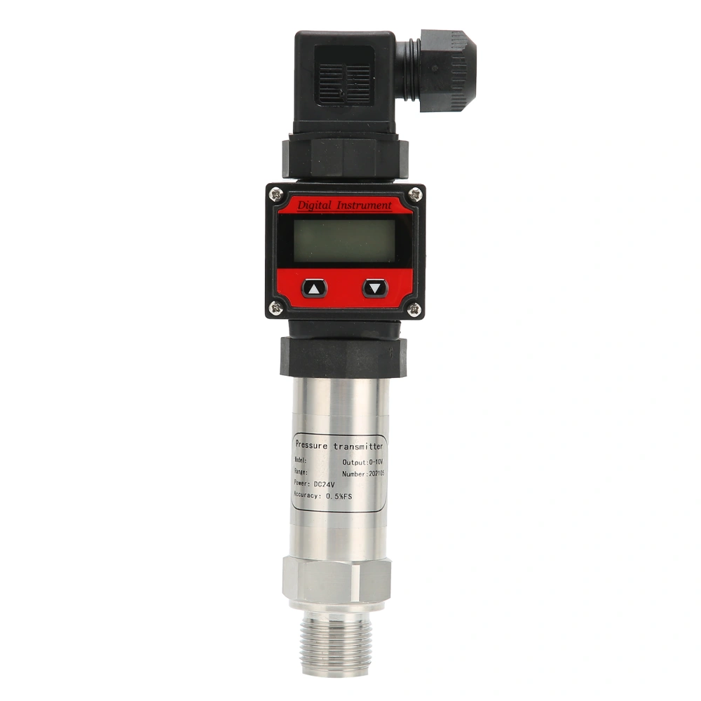 Pressure Sensor Aluminum Alloy Air Water Sender Digital Display LCD Transmitter 0‑10V DC24V0‑600Kpa