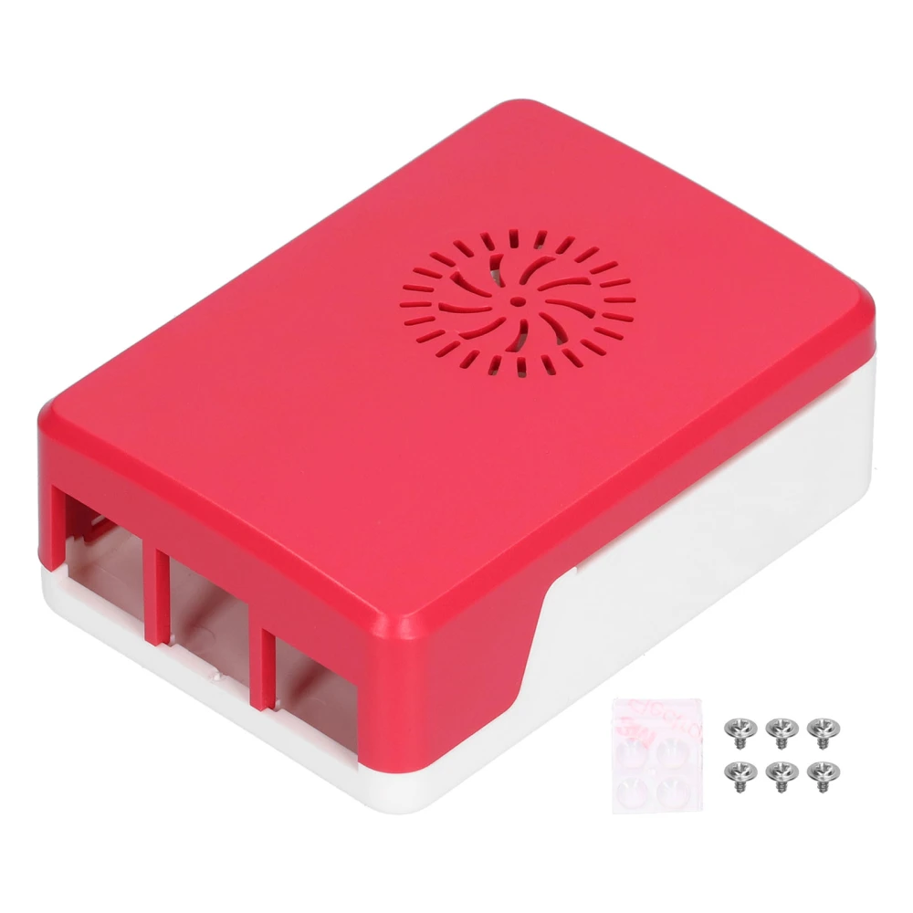 Case for Raspberry Pi 4B ABS Shell Heatsink Simple Removable Top Cover Protective EnclosureUpper Red Lower White