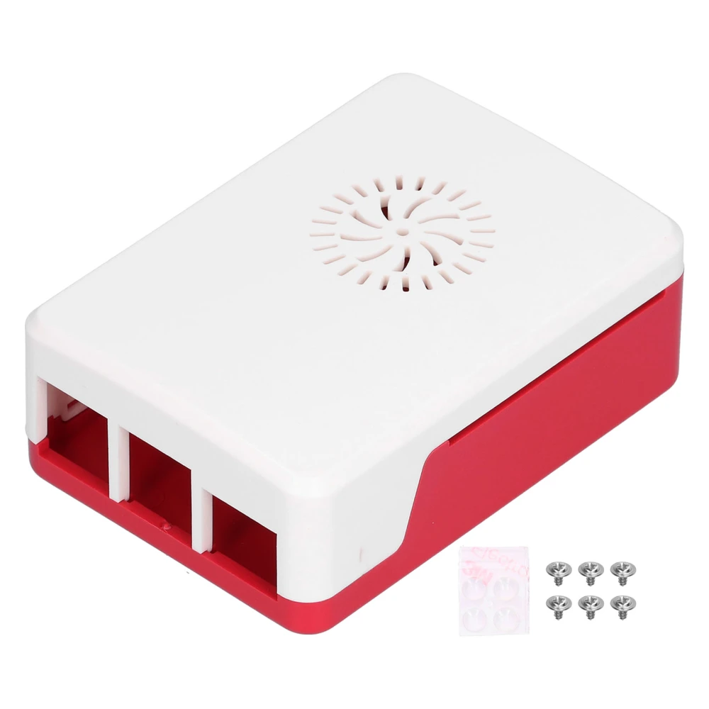 Case for Raspberry Pi 4B ABS Shell Heatsink Simple Removable Top Cover Protective EnclosureUpper White Lower Red