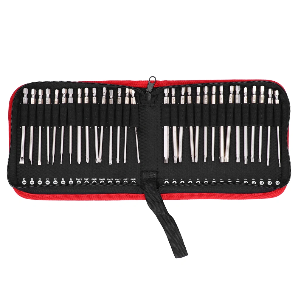 30Pcs Screwdriver Bit Magnetic Metal Slot Star Cross Tool Set Kit with Storage Box150mm