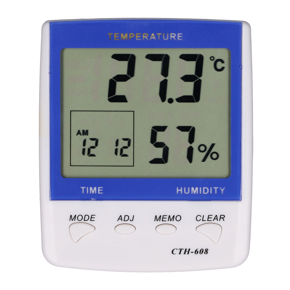 UA608 ABS Thermometer Hygrometer Digital Large Screen Thermometer with Alarm High Accuracy for Family