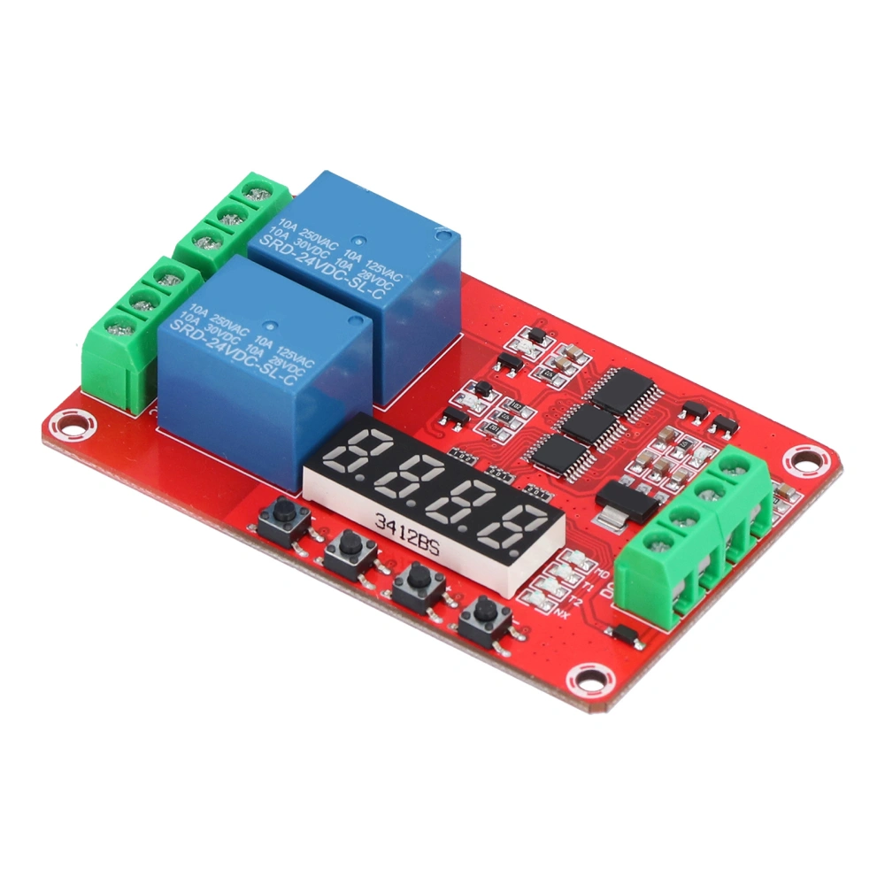 Time Delay Relay Multi Functional 2-Channel Self Lock Cycle Timing Module Board24V