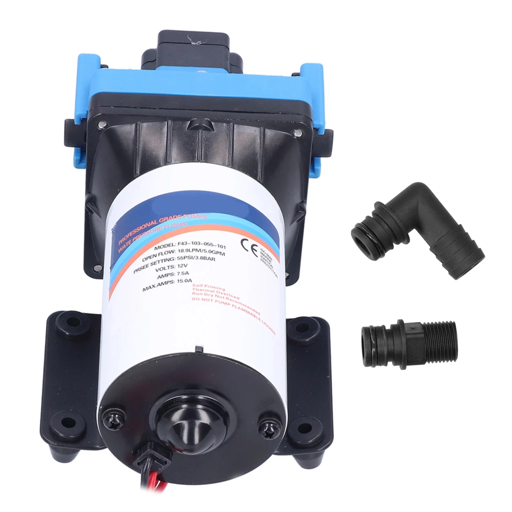 Diaphragm Pump Mini SelfPriming DC Electric High Pressure 18.9L 4Cavity 5.0GPM(F43103055101（12V） )