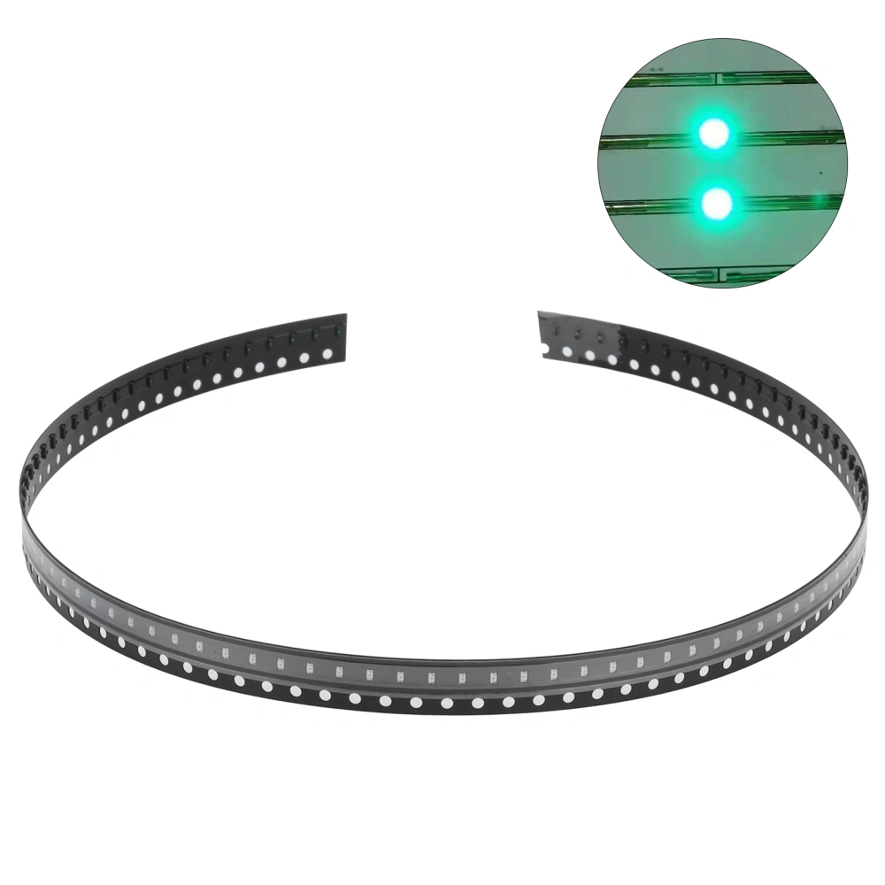 100Pcs SMD LED Diodes Electronic Components HighStrength Tiny Low Voltage for DIY PCB(Emerald )