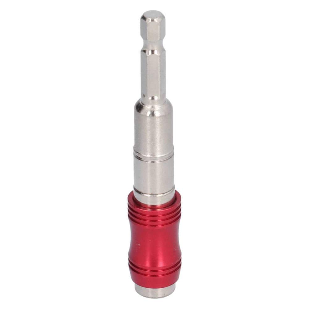 Hex Drill Bit Holder MultiAngle Extension Rod Universal Hand Operated Tools 1/4in(Red Silver )