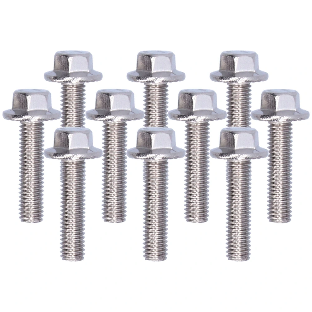 10Pcs Flanged Hex Head Bolts Stainless Steel 304 Screws Accessory M5 10/12/16/20/25/30/35/40mmM5x20