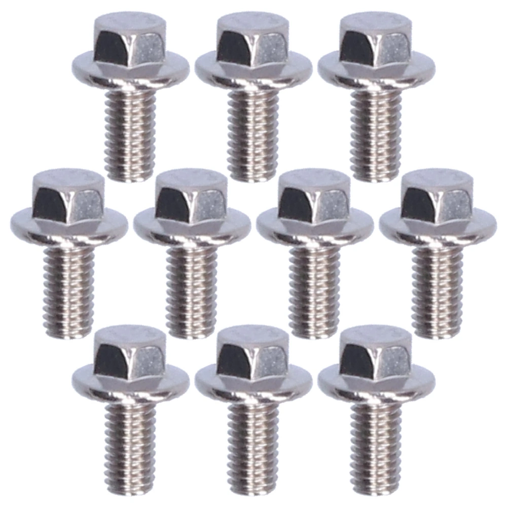 10Pcs Flanged Hex Head Bolts Stainless Steel 304 Screws Accessory M5 10/12/16/20/25/30/35/40mmM5x10