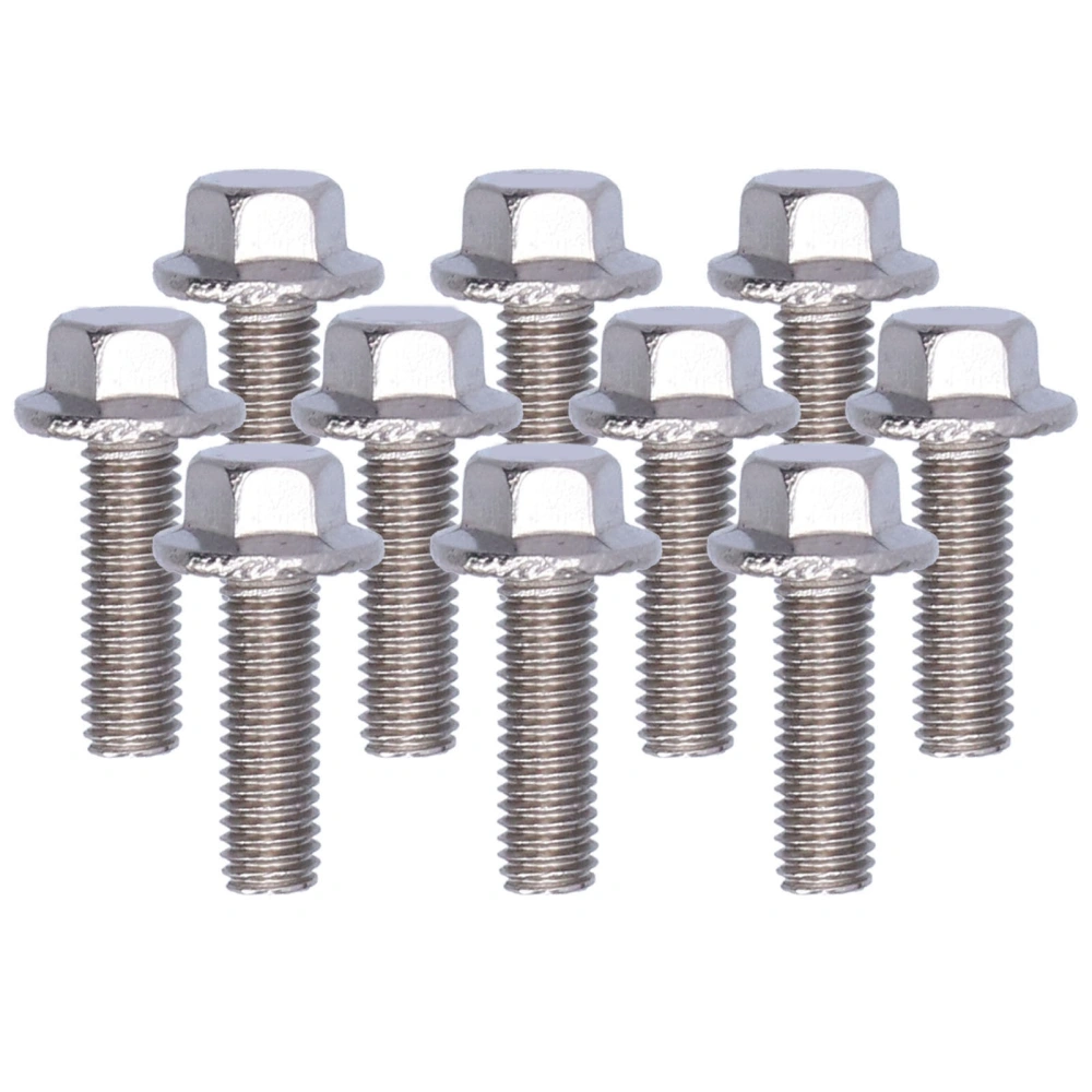 10Pcs Flanged Hex Head Bolts Stainless Steel 304 Screws Accessory M5 10/12/16/20/25/30/35/40mmM5x16