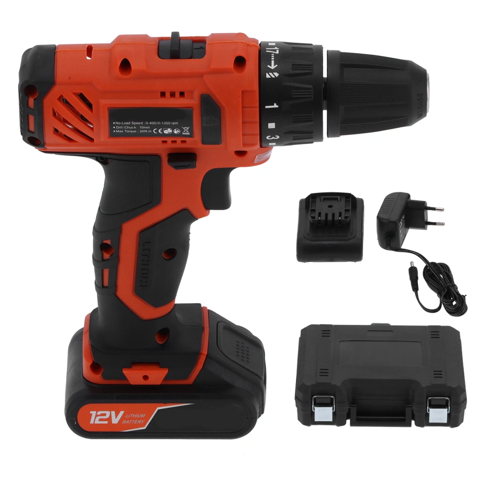 FIXMAN Electric Drill 2‑Speed Rechargeable Screwdriver Tool R7001 DC 12V AC 100‑240V