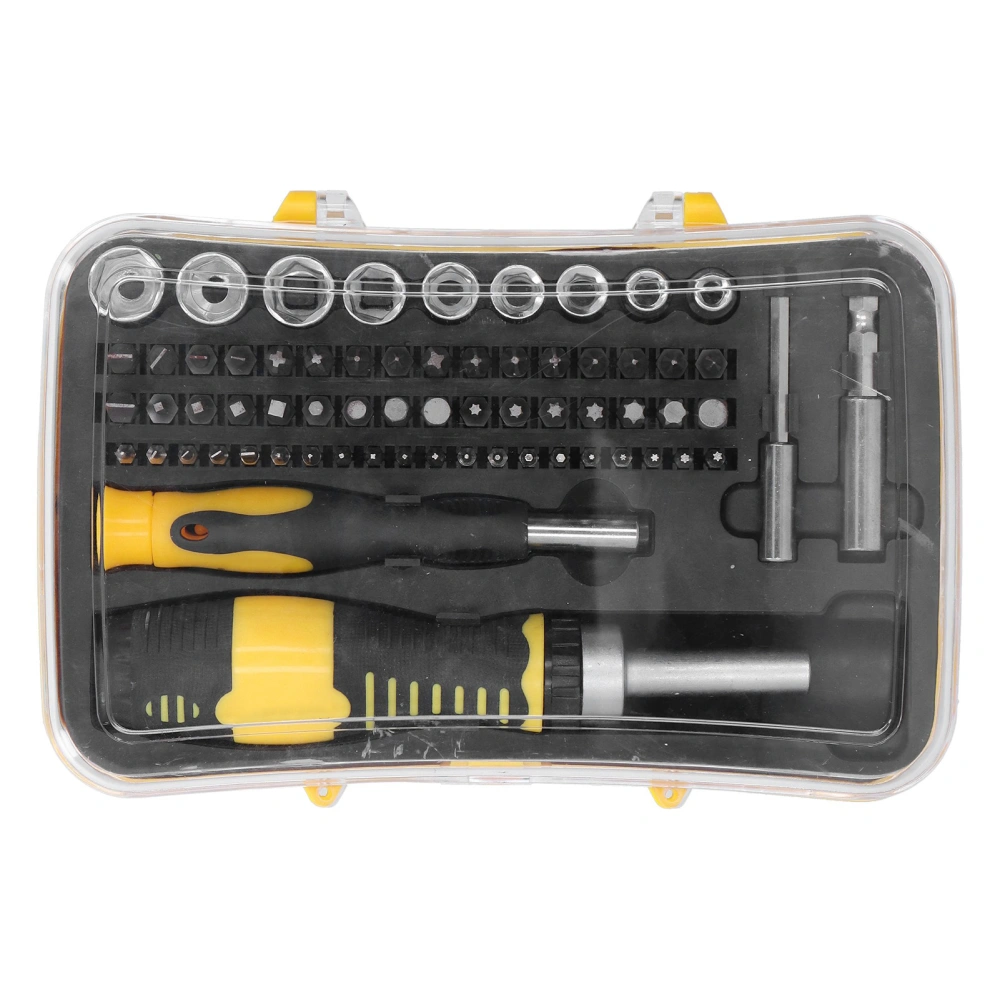 65Pcs Screwdriver Set Chrome Vanadium Steel SK‑1156 Ratcheting Electronics Repair Tool