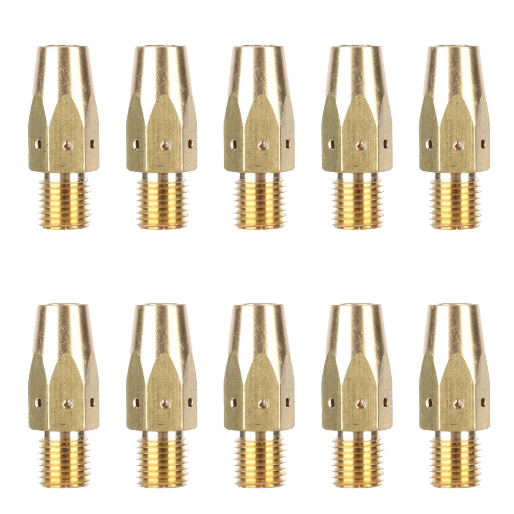 10Pcs Welding Nozzles Brass Stable Performance Threaded Interface Glossy Hardware Tools