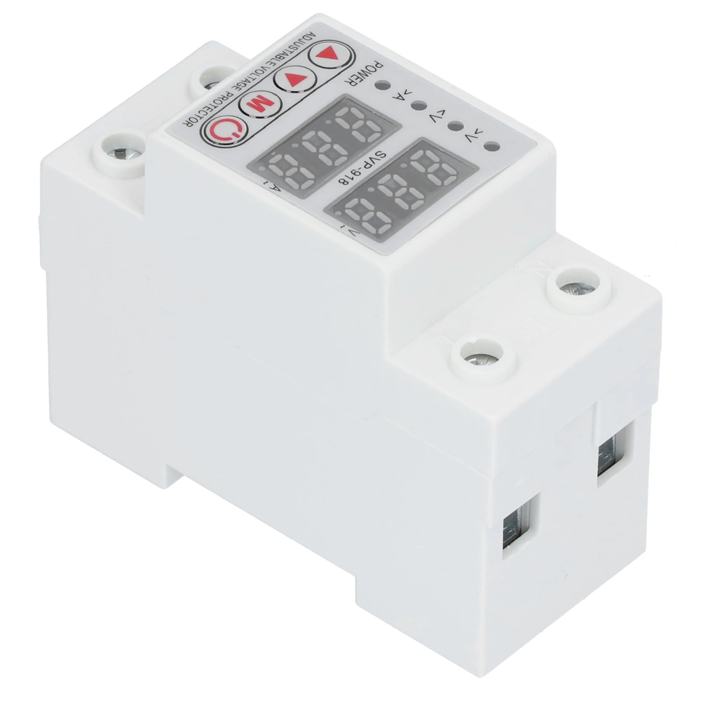 Over Under Voltage Protector Relay Adjustable Intelligent Protective Device 63A SVP‑918