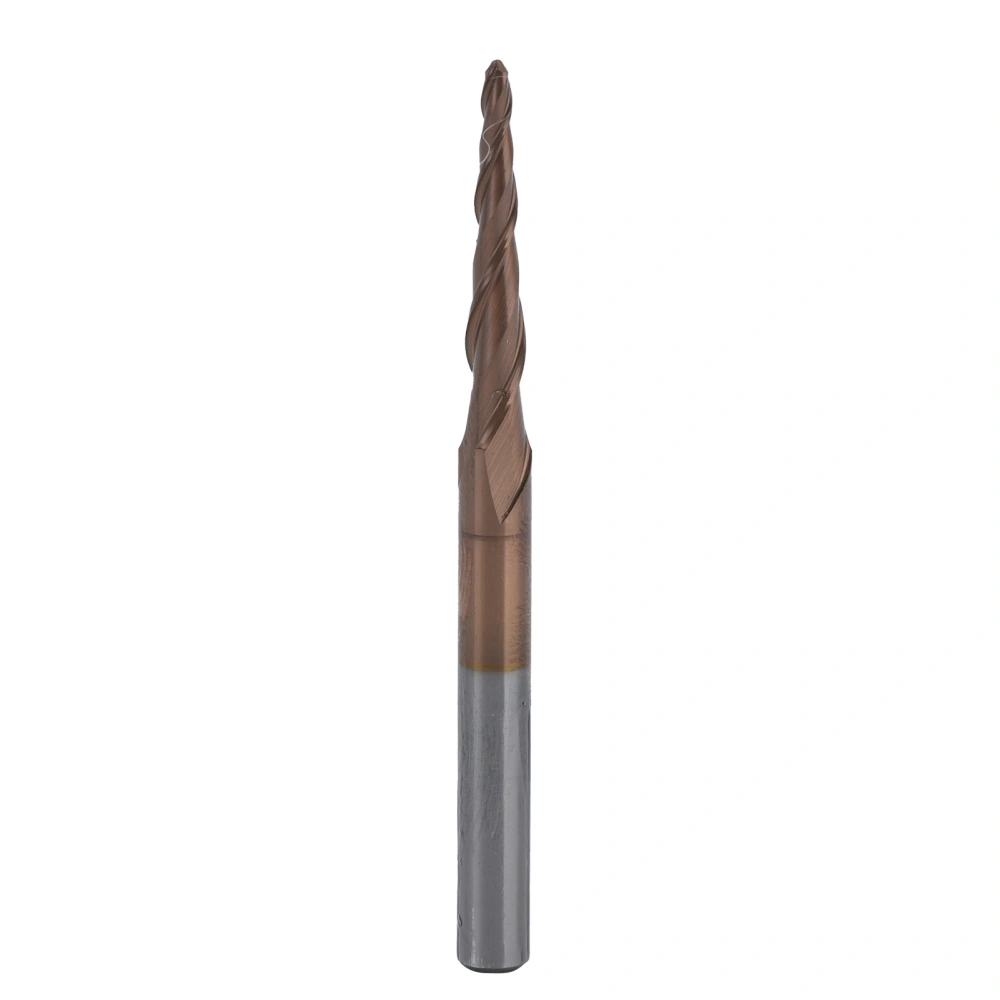 Cone End Mills Tungsten Steel Excellent Chip Removal Effect High Surface Finish for WoodcraftsR0.75x20.5x D4x50