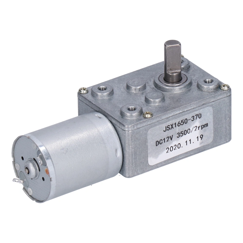 DC Motor JSX1650‑370 Electric Worm Reduction Engine for Door Openers Miniature Winches DC12V 2rpm