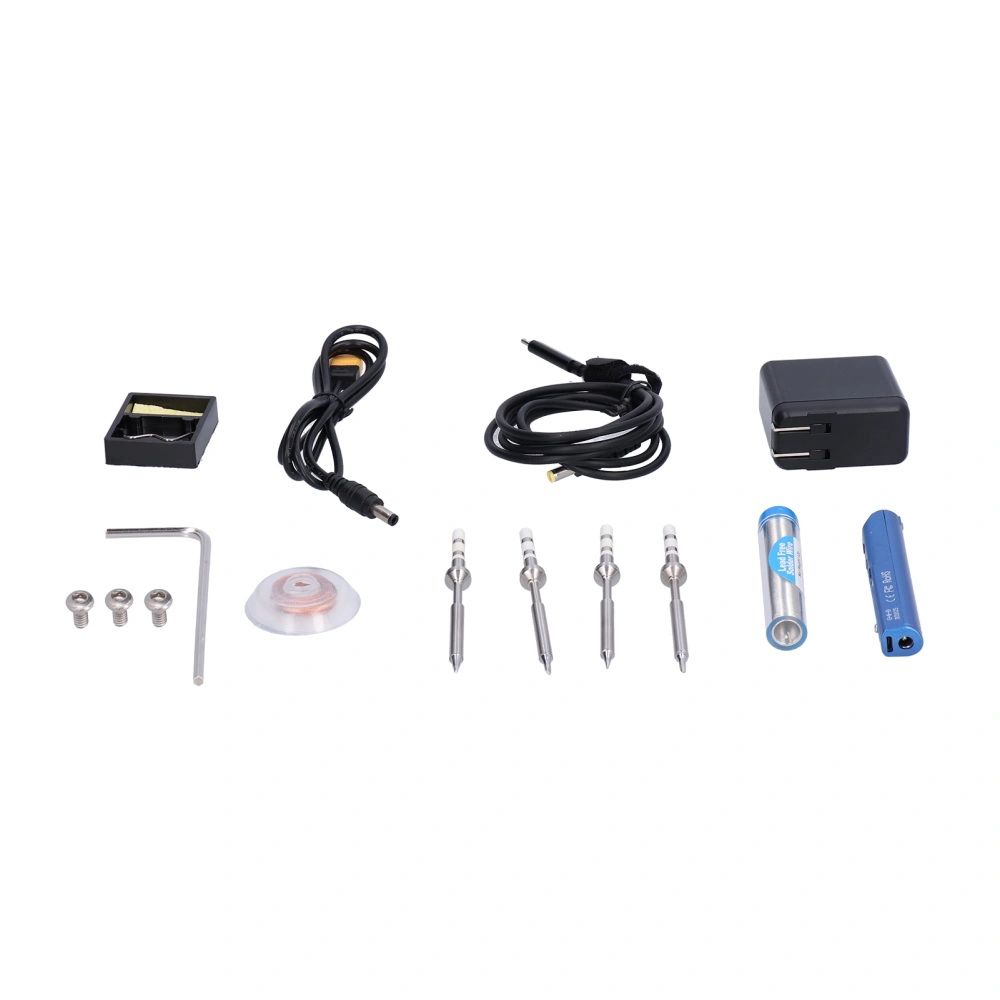 Electric Soldering Iron Kit Welding Supplies with Power Adapter SQ‑001 Blue 100‑240V