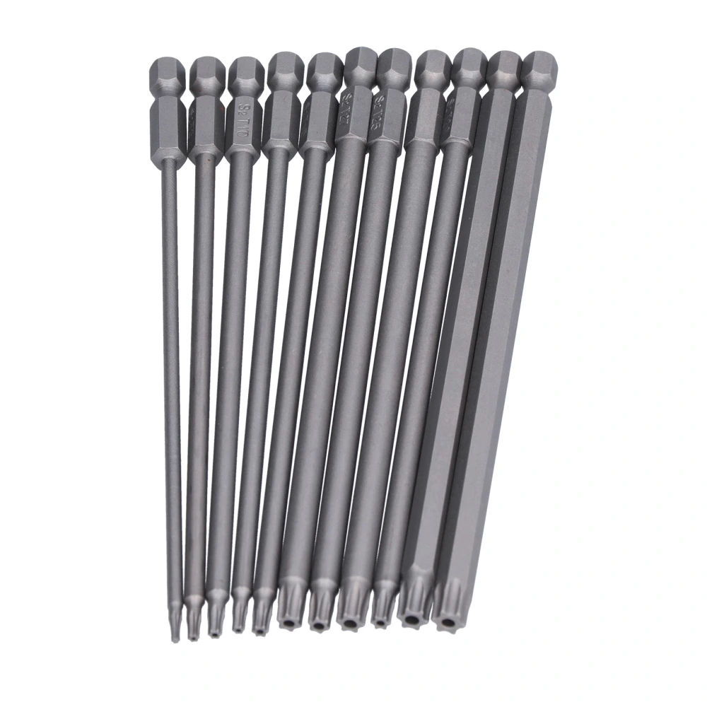 11Pcs Magnetic Screwdriver Bit Convenient Durable Efficient Impact Resistance Sturdy Long Drill Bit Set