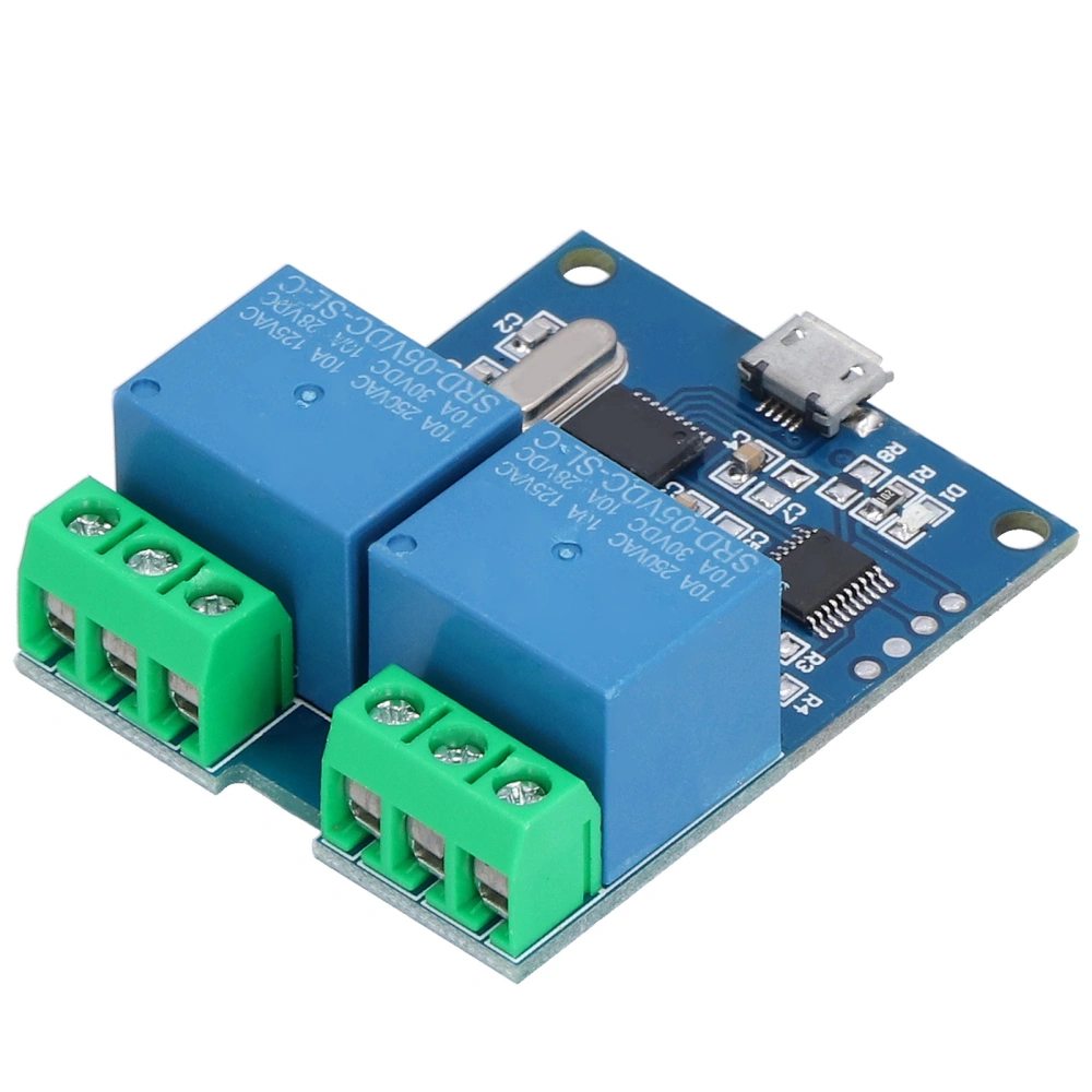 Relay Module 2 Way HighPerformance Durable USB Intelligent Control Switch with LED for Overcurrent Protection