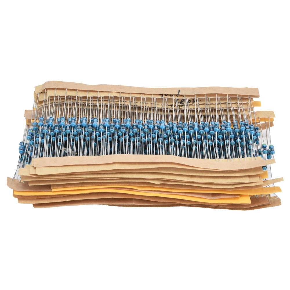 600Pcs Metal Film Resistors 30 Values 10Ω1MΩ 1/4W 1％ Resistor Assortment for DIY Projects