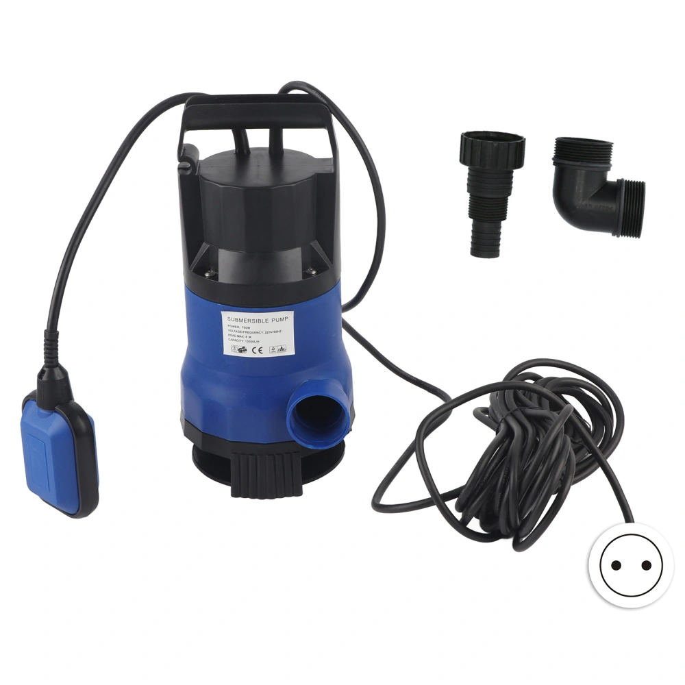 Submersible Pump Plastic Portable Energy Saving Hydraulic Equipment for Swimming Pool 750WEU Plug 220V