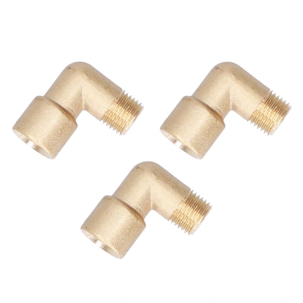 3Pcs Male Reducing Elbow Durable Sturdy Wearproof AntiCorrosion Spiral Brass Forged 90 Elbow