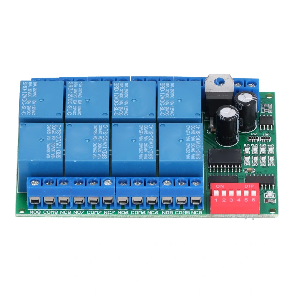 Relay Module 8 Channel RS485 Serial Port Remote Control Switch PLC Controller Board DC12V