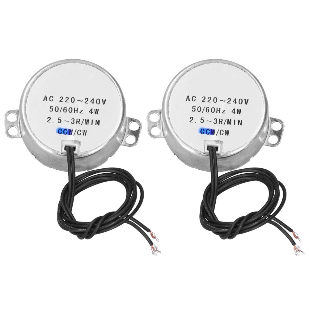 2Pcs Synchronous Motor Micro Directional CW Control Machinery Parts AC220‑240V 4W 2.5‑3RPM