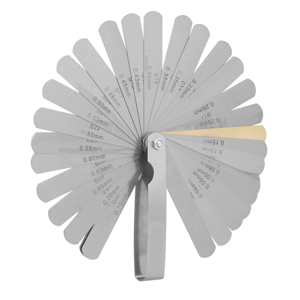 Feeler Gauge Stainless Steel Metric Imperial with 32 Blades Gap Measuring Tool 0.04‑0.88mm