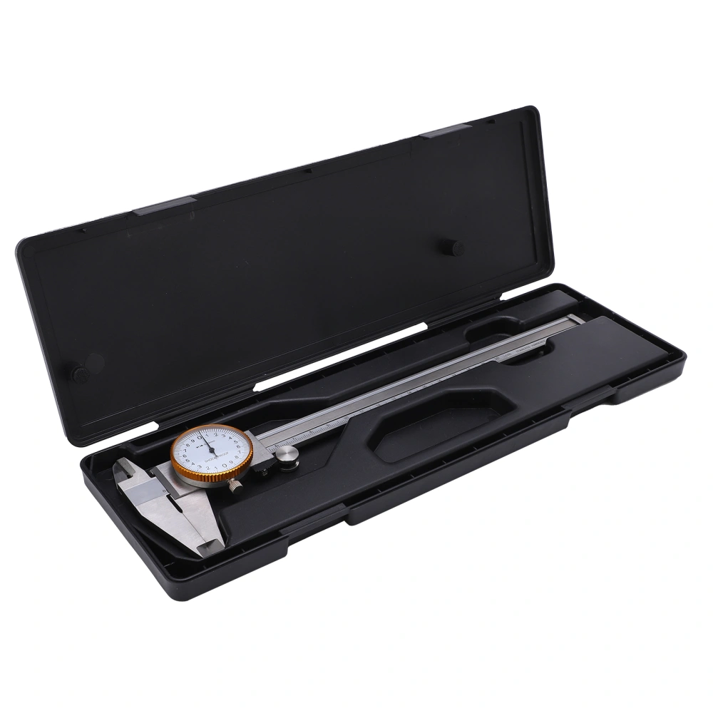 Dial Caliper with Depth Rod 0‑200mm Manual Measuring Gauge with Clear Scales Silver