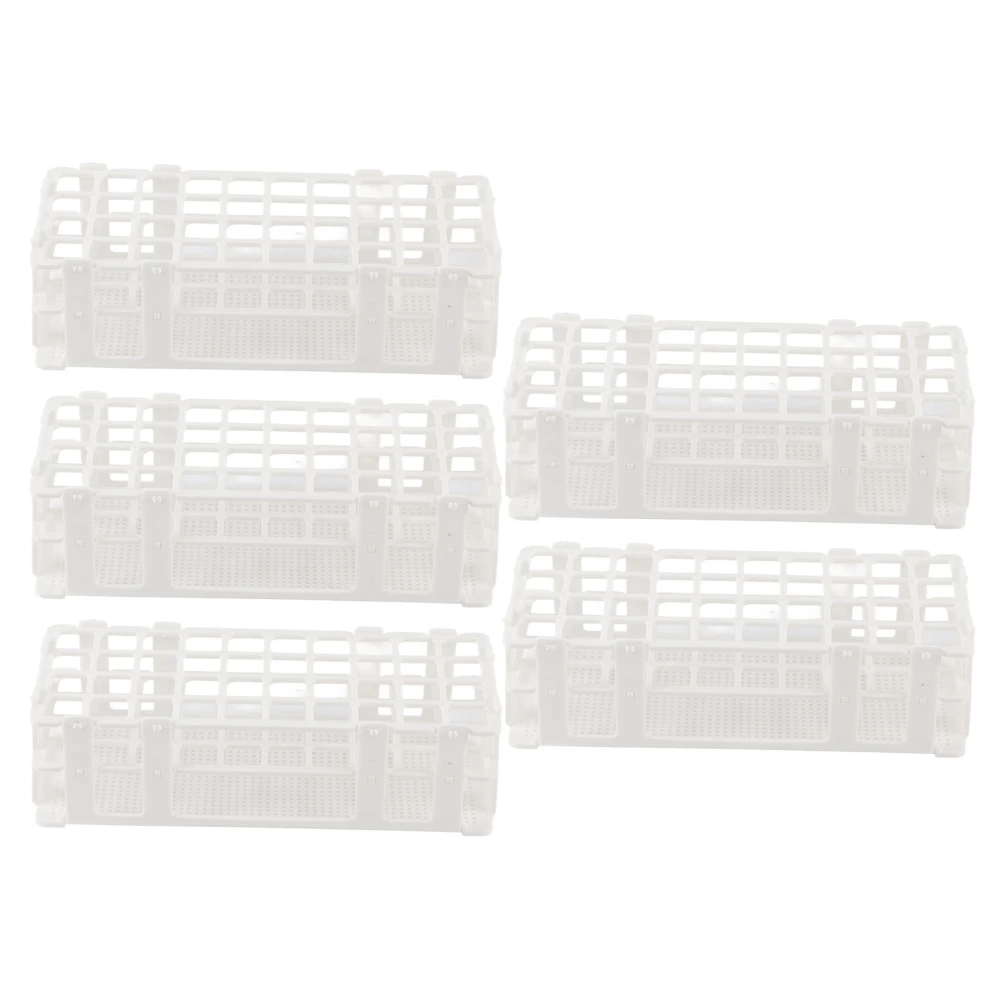 5Set 40‑Hole Plastic Test Tube Rack Assembled Detachable Sample Bottle Rack Holder for Laboratory 20x20mm