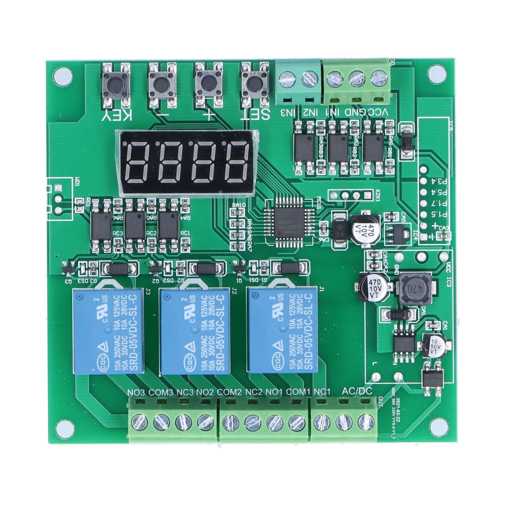 Relay Module 3‑Channel Control Trigger Delay/Timer/Self‑Latching/Interlock/Timing/Switch YYS‑4