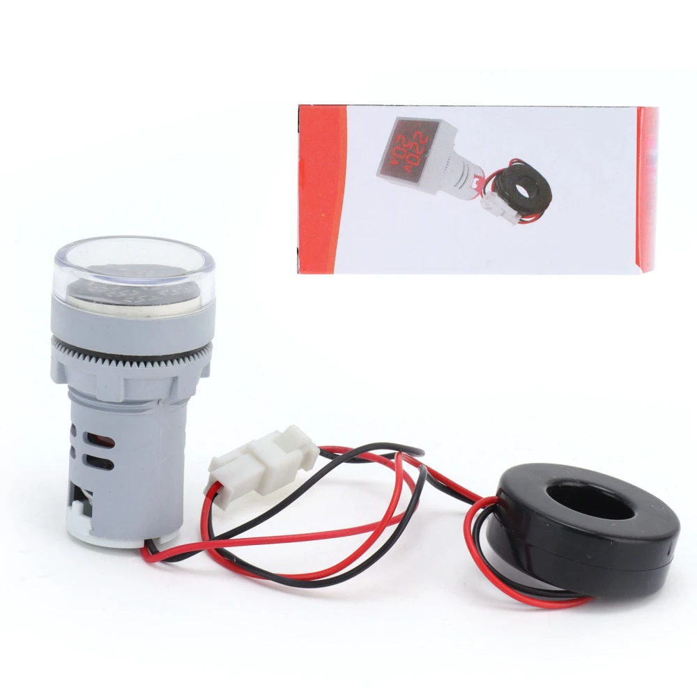 Current Signal Indicator Universal 2‑Display Round Lamp Light 60~500V AC AD16-22DVAWhite