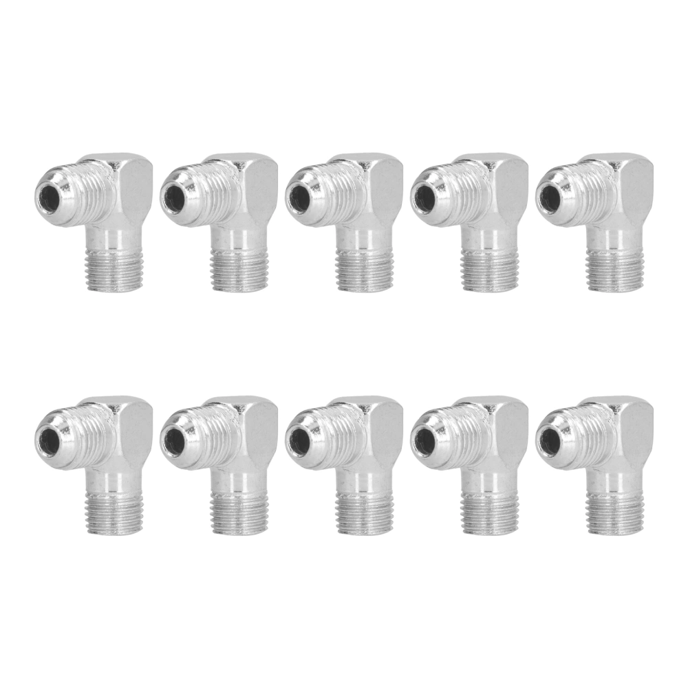 10Pcs Iron Elbow 1/4 14mm White Durable LongTerm Storage Air Pump Accessories for Air Compressor(Regular Version )