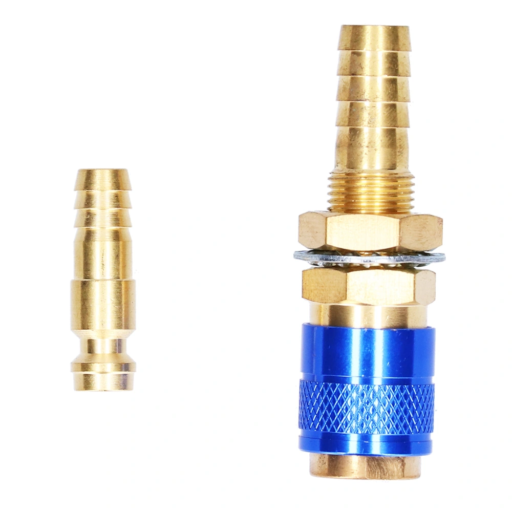 Quick Connector Fitting Hose Brass Connection for TIG Welding Torch Welding Equipment M10Blue