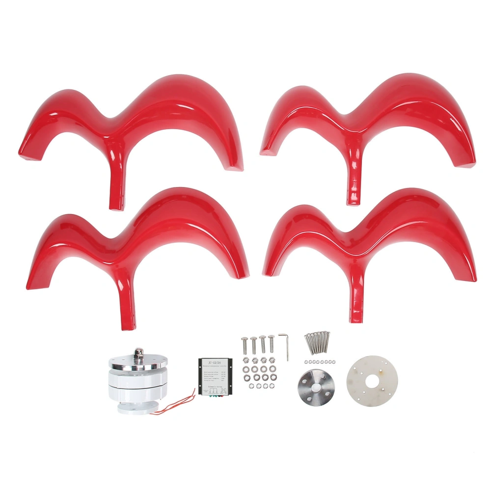 Wind Turbine Power Generator Set Kit 4 Blade 600W for Home Boat Marine DT‑HL‑600w‑Red12V