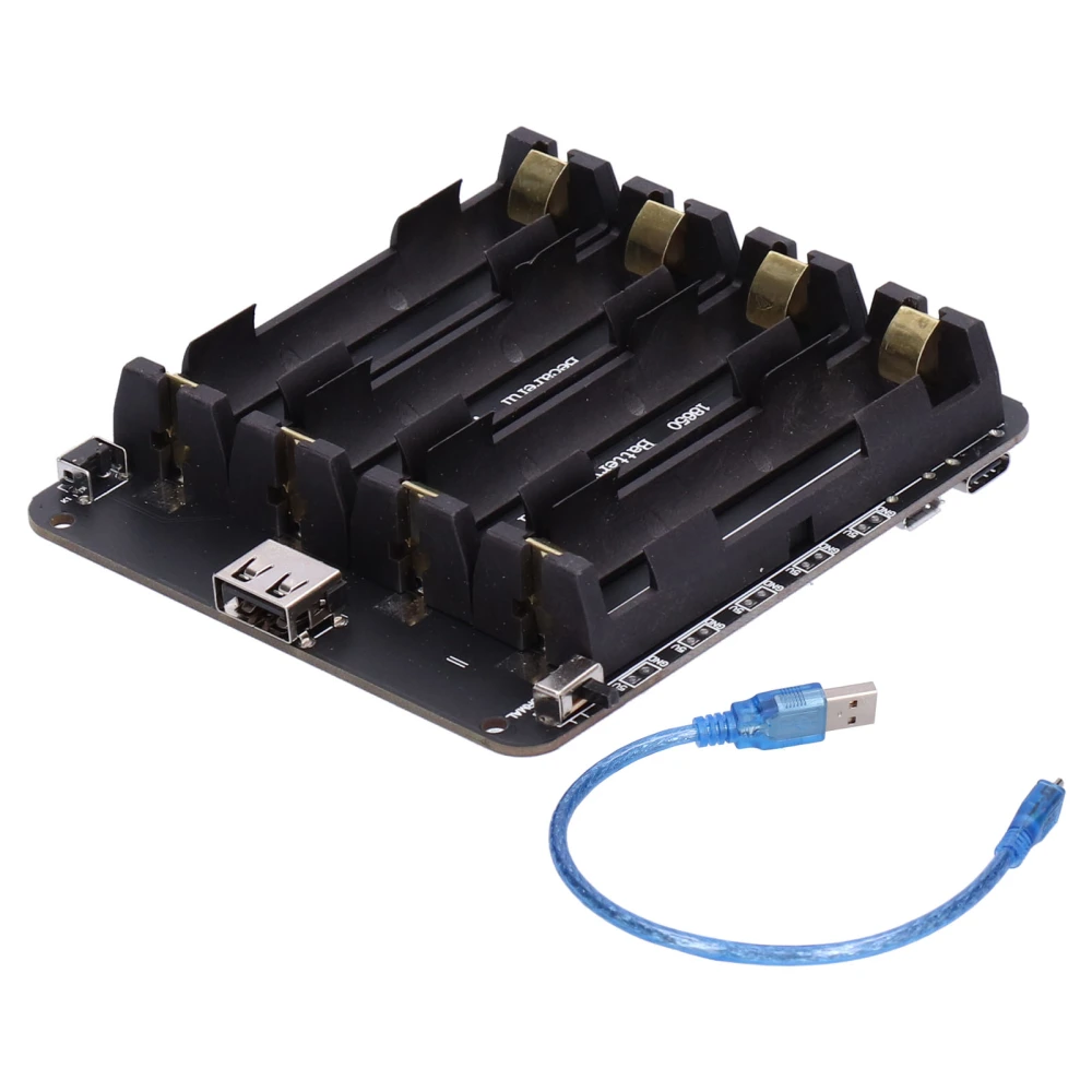 18650 Battery Holder Case 4-Channel Micro USB Interface for Raspberry Pi 0.5A 5-8V