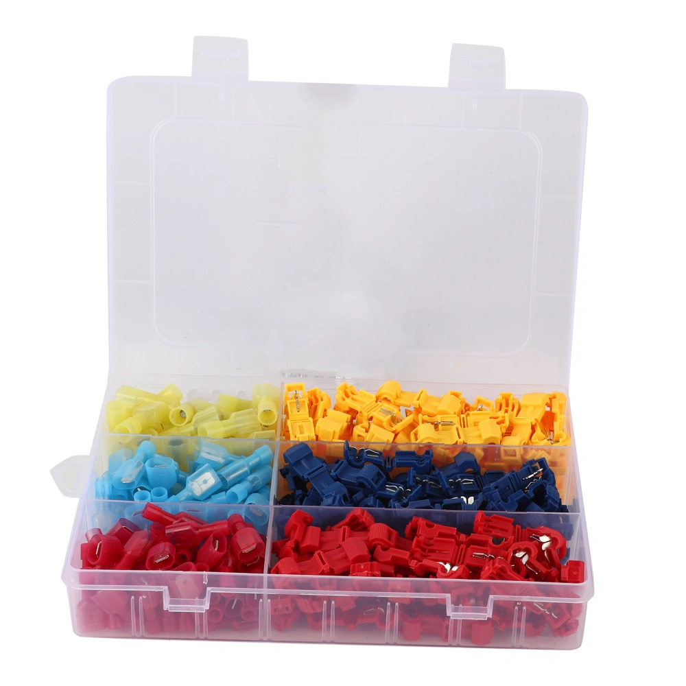 T Wire Connector Quick Connect Electric Insulated Terminal Set Kit with Storage Box240Pcs