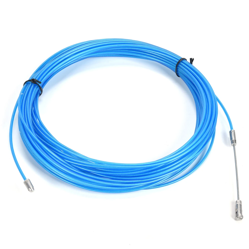 Steel Wire Cable Multifunctional Anti Oxidation Plastic Coated Rope for Hoist Lifting Traction Blue Color(25m 82ft )