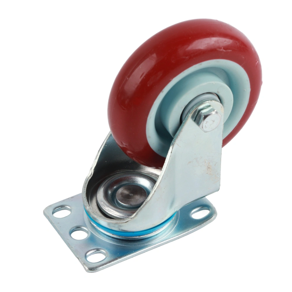 Caster Wheel Heavy Duty Industrial Fixed Castors Steering Mute Equipment Polyurethane Red