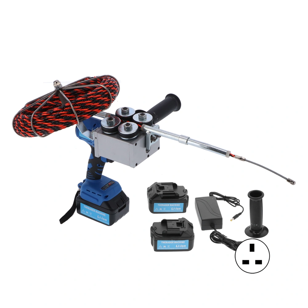 Cable Threading Machine Automatic Electric Set Plumber Wire Puller Pulling Tool KitUK Plug 100‑240V