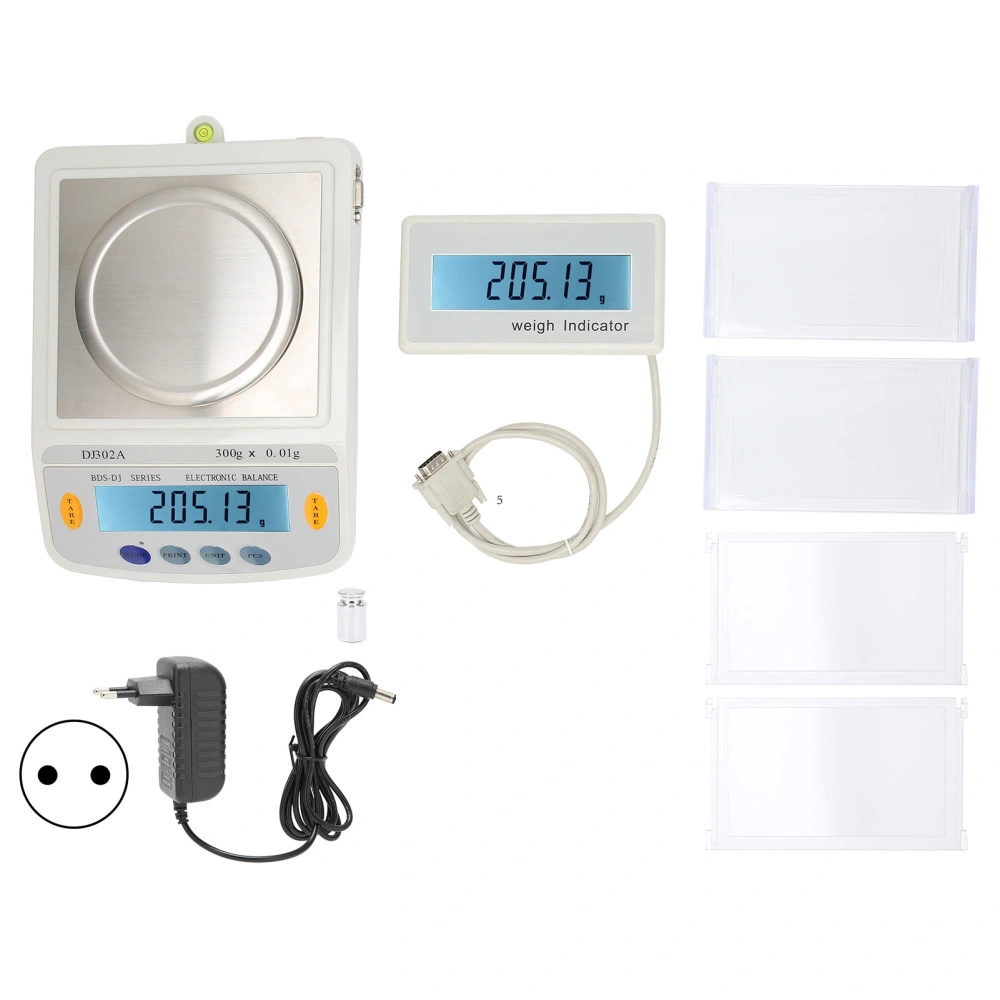 Lab Scale Digital Display Electronic Laboratory High Accuracy AC 100V240V BDSDJA(300g/0.01g EU Plug)