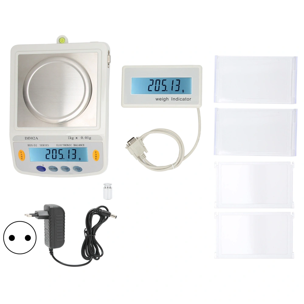 Lab Scale Digital Display Electronic Laboratory High Accuracy AC 100V240V BDSDJA(1kg/0.01g EU Plug)