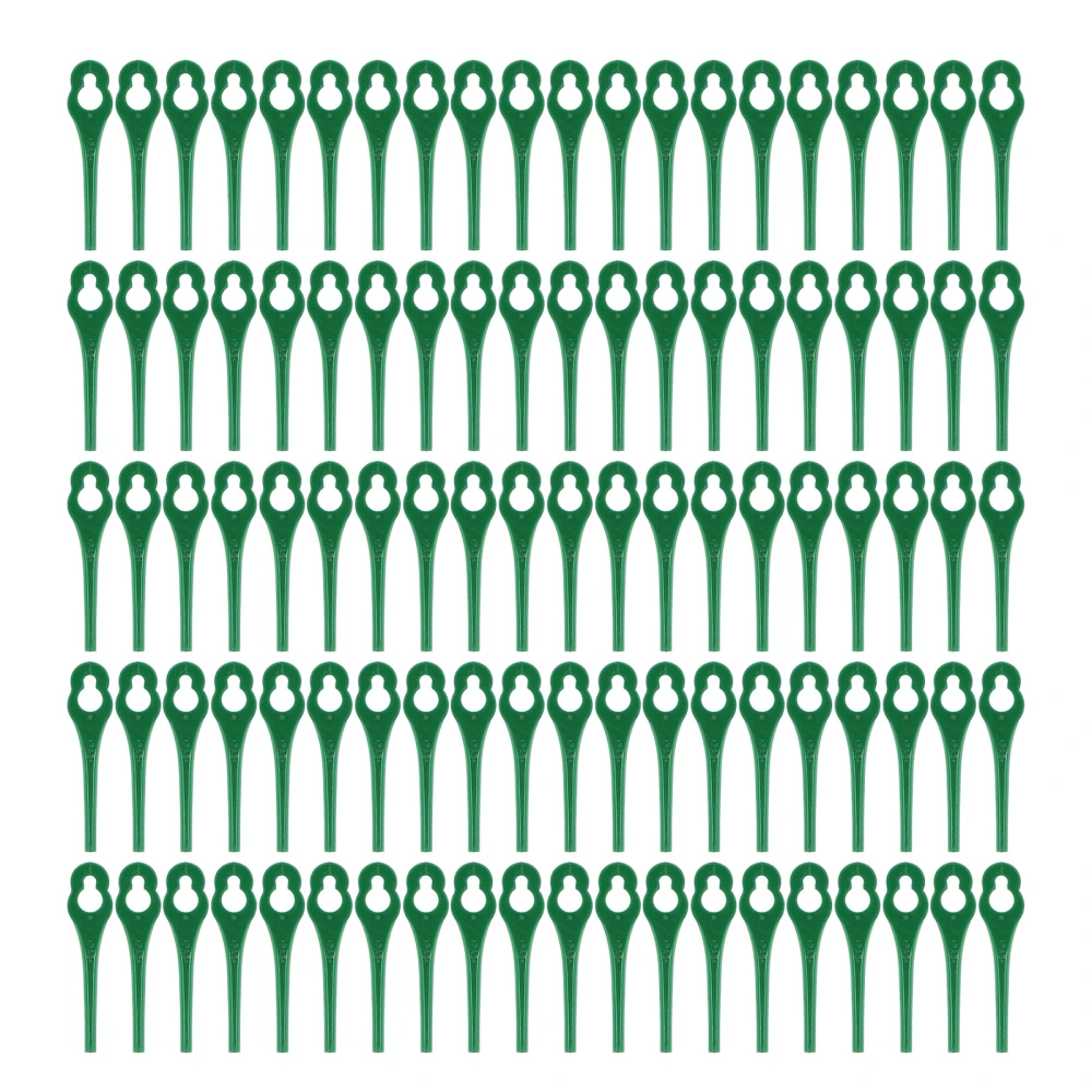 100pcs Plastic Grass Trimmer Blades Lawn Mower Replacement Cutting Blades 85mm (Green)