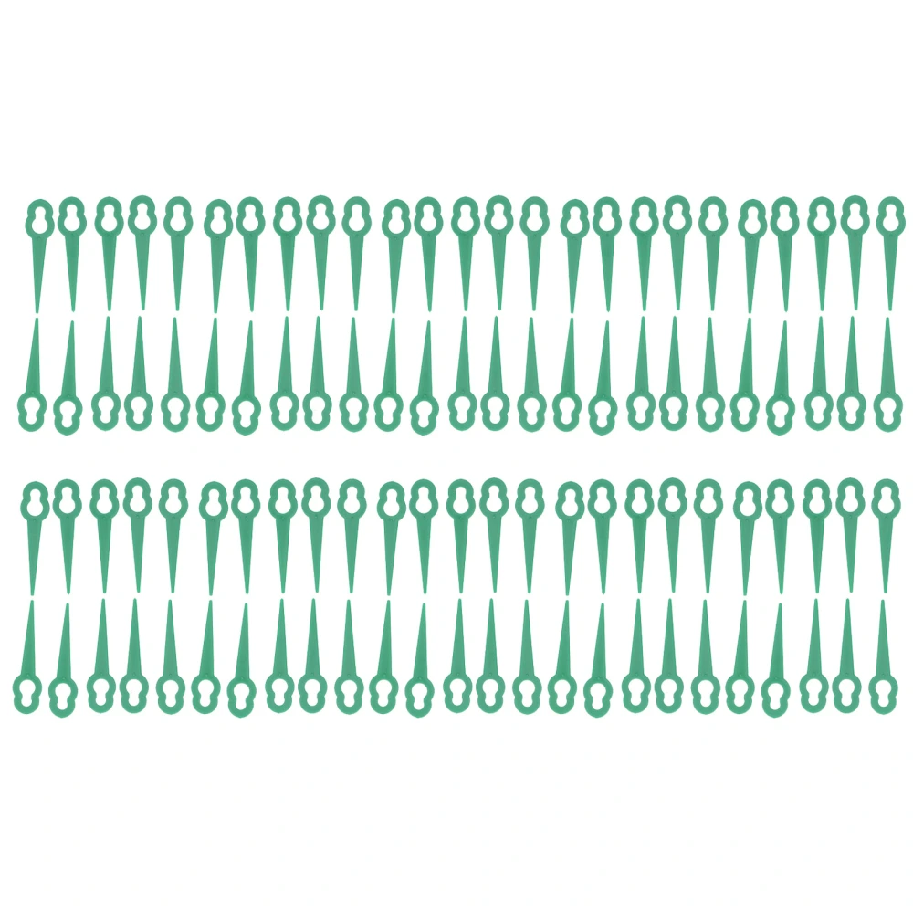 100pcs Replacement Lawn Mower Cutting Blade Portable Grass Trimmer Blades (Green)