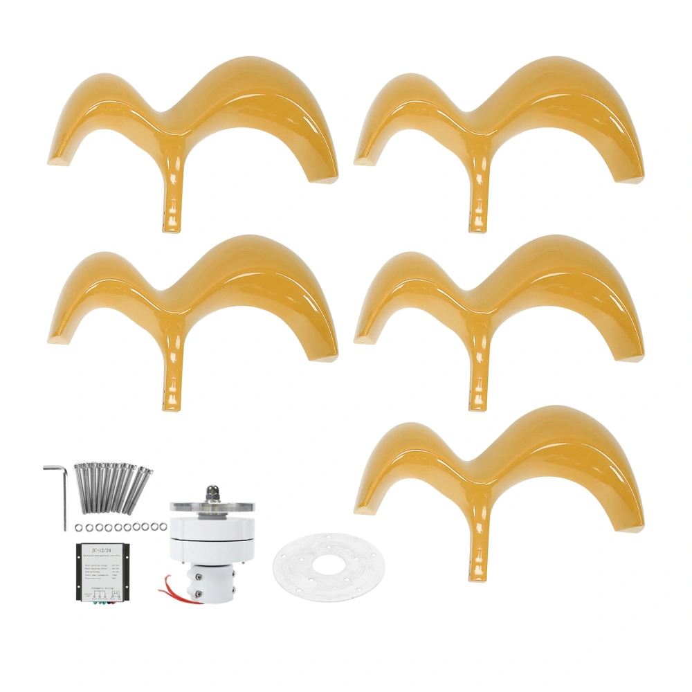 Wind Turbine Generator Kit 5 Blades 400W with Controller Power Gourd Type DT‑HL‑400w‑Golden12V